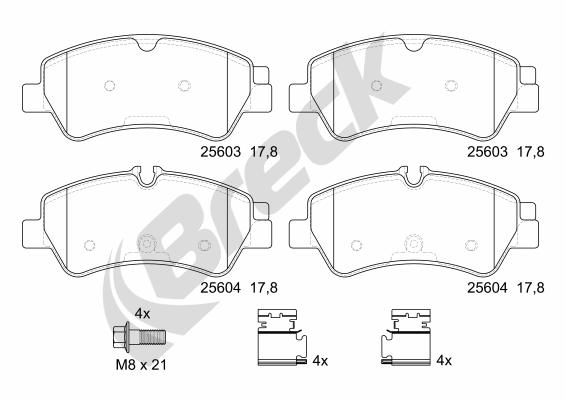 Brake Pad Set, disc brake - 25603 00 703 00 BRECK